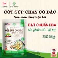 [CP] Cốt súp cô đặc Nấm và Rau Củ (35g) - Từ Thiên Nhiên Nấm và Rau Củ Tươi - Món Chay Tiện Lợi - Dùng để nấu món chay - Bữa Ăn Chay Nhanh An Toàn Và Bổ Dưỡng Cho Gia Đình - Thương Hiệu God Mama (35gram)