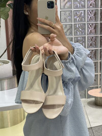 {CPH shoes} Giày Sandal Nữ 5cm Thời Trang JUNO Gót Vuông Quai Ngang SD05003