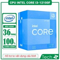CPU Intel Core i3 12100F (3.3GHz turbo up to 4.3GHz, 4 nhân 8 luồng, 12MB Cache, 58W)