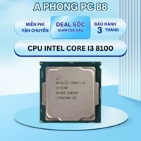 CPU Intel Core i3 8100 QSD | 3.60GHz, 6M, 4 Cores 4 Threads (QSD) bảo hành 3 tháng.