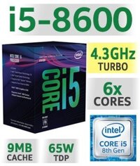 CPU Intel Core i5 8600 ( 3.1 Ghz Turbo Up to 4.3Ghz/ 6 Cores, 6 Threads / Socket 1151)