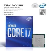CPU Intel Core i7-10700 Box Chính hãng