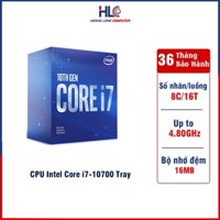 CPU Intel Core i7-10700 (2.9GHz turbo up to 4.8GHz, 8C/16T, 16MB Cache, 65W) Tray - Socket Intel LGA 1200- HCL