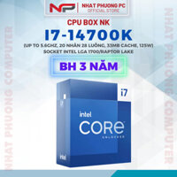 CPU Intel Core i7 14700K (3,4 Ghz, up to 5.60GHz, 20 Nhân 28 Luồng, 33 MB Cache) - Bảo Hành 36 Tháng