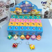 Cqcj 24 Hộp / bộ Baby Three Móc Khóa Hộp, Đồ Chơi PVC Powerpuff Girls, Búp Bê Kawaii bí ẩn dễ thương