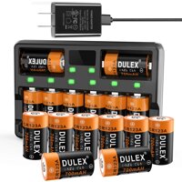 CR123A Batteries 16 Pack, DULEX 800mAH Arlo Batteries Rechargeable and Charger for Arlo VMC3030 3200 3330 3430 3530 Security Cameras, Alarm System,...