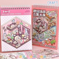 Craft Phong Cảnh Miếng Dán Sách, 20in1 Thu Nhỏ Cảnh Bộ Sưu Tập Bỏ Túi Cabin Cảnh Dán, Tự Làm Hoạt Hình Siêu Thị Phòng Ngủ Thú Cưng Lều Miếng Dán Trang Trí Cho Trẻ Em