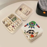 Crayon Shin-Chan Bông Tai Di Động Bông Tai Hộp Trang Sức Vòng Cổ Nhỏ Mini Tay Trang Sức Hộp Bảo Quản Du Lịch 8.1