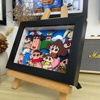 Crayon Shin-Chan Chân Dung Gia Đình Hàng Hóa 3d Ba Chiều Bàn Tranh Vẽ Tay Treo Tường Tranh Trang Trí