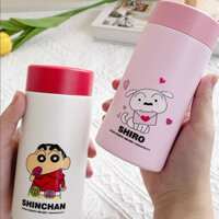Crayon Shin chan Thermos Cup 300ml Túi Cốc Nước Sinh Viên Di Động Chai Nước Inox Hoạt Hình Cốc