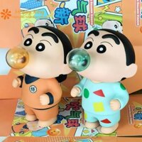 Crayon Shin-chan thổi bong bóng làm bằng tay hoạt hình anime Nohara Shinnosuke búp bê Shin-chan thổi bong bóng vui nhộn trang trí bàn làm việc quà sinh nhật