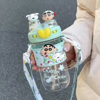 Crayon Shin-Chan Uống Đôi,phim hoạt hình cốc nước,bình nước ống hút,Cốc nhựa Tritan,cốc uống nước cute,bình nước trẻ em,bình nước lock and lock,bình đựng nước cho bé