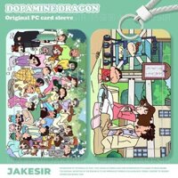 Crayon Xiaoxin hoạt hình học sinh nắp trượt thẻ ăn thẻ xe buýt giấy tờ tùy thân bảo vệ thẻ trường kiểm soát ra vào thẻ trường