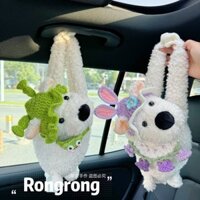 Creative Car Tissue Box Cute West Highland Doll Paper Extraction Box Car Tissue Hanging Bag Hanging Car Tissue Box aO3g