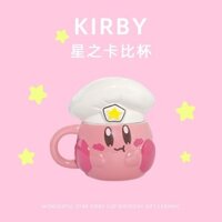 Creative Kirby Cup ins High-Quality Ceramic Mug with Lid and Spoon Birthday Gift Mug QPE5