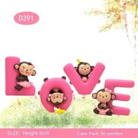 Creative Love Monkey Cake Baking Decorations Resin Monkey Car Decoration Valentine's Day Gift Direct Sales Car ornament doll decoration LAea