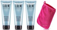 Crew - Fiber Cream - Fibrous Cream With Medium Hold And Natural Shine - 3.3 Ounce - Includes Makeup Remover Wiper (3 Pack)