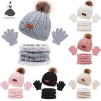 Crlnhc 3 Chiếc Mùa Đông Mũ Cho Bé Khăn Găng Tay Bộ Màu Trơn Tập Đi Bonnet Dễ Thương Pompom Dệt Kim Mũ Ngoài Trời Ấm Áp Phụ Kiện Trẻ Sơ Sinh 1-5Y Vn