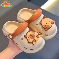 CROCS Hobibear Capibala Dép xỏ ngón mùa hè dành cho bé trai và bé gái Baotou thoáng khí bên ngoài mặc đồ cá sấu đi biển
