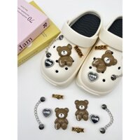 Crocs Tự Làm Khóa Giày Hoạt Hình Giày Hoa Ba Chiều Trang Trí Khóa Có Thể Tháo Rời Dễ Thương Ins Phụ