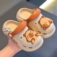CROCS Yuanqi KIDS Capibala Dép xỏ ngón mùa hè dành cho bé trai và bé gái Baotou thoáng khí bên ngoài mặc đồ cá sấu đi biển