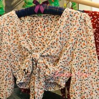 Croptop hai mảnh cột nơ hoa