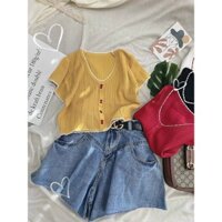 Croptop hè này đang rất được lòng chị em, sắm ngay 1 em áo để kịp bắt trend nào 🌼  ✨ , mix chất siêu xịn xò cùng suông b