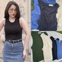 Croptop/áo ba lỗ nữ chất thun tăm co giãn, dễ phối đồ, dáng trẻ trung