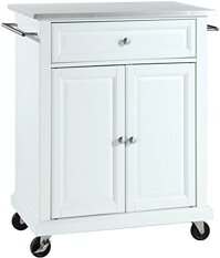 Crosley Furniture Compact Kitchen Island with Stainless Steel Top, White
