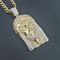 Cross Border Pop Hip Hop Hiphop Jewelry Gold Plated Diamond Pendant Necklace