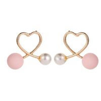 Cross  Faux Pearl  Stud Earrings Women Jewelry - Gold