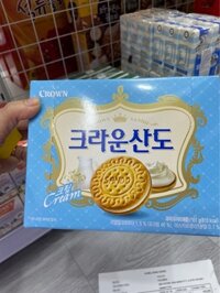 Crown Bánh quy Sando vị vani Hàn Quốc Hộp 161g (7 cái x 23g)