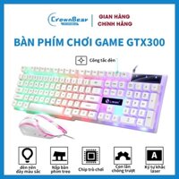 CrownBear Bàn phím và chuột chơi game đèn LED GTX300 Bàn phím RGB có chuột