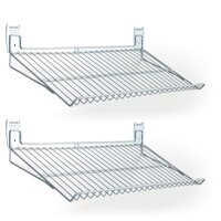 Crownwall Universal Slatwall Steel 30-Inch(L) by 13.5-Inch(W) Wire Shoe Rack, 2-Pack