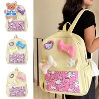 [Crs] Ba lô Hello Kitty Y2k dành cho nữ, Ba lô dung tích lớn, Vàng, Nguyên bản