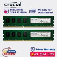 Crucial 16gb 8gb 1333mhz ddr3 Bộ nhớ máy tính để bàn kênh kép udimm pc3 10600 1.5v RAM