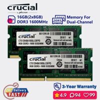 Crucial 16gb 8gb 1600mhz ddr3 Bộ nhớ máy tính xách tay kênh kép ram sodimm pc3 12800s 1.5v