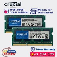 Crucial 16gb 8gb 1866mhz ddr3l Bộ nhớ máy tính xách tay kênh kép ram sodimm pc3l 14900s