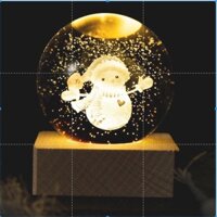 Crystal ball carved moon Galaxy creative luminous night light bedroom pendant USB wood base gift for girls