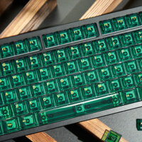 Crystal Clear Green / Pink Transparent Keycap cho bàn phím cơ MX switch với 6.25u 7u Alice space bar Keycaps set
