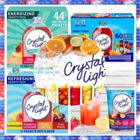 Crystal Light Hộp 44, 60 gói 4 vị Bột pha nước trái cây không đường giải khát DAS / LOWCARB Drink Refreshing Energizing