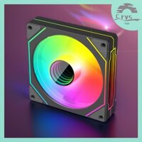 [Crystal2.vn] Vỏ CPU 12cm ARGB 5V 3Pin 4 Pin PWM Quạt làm mát Gương vô cực (Ngược màu đen)