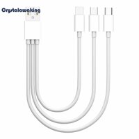 【Crystalawaking】3 in 1 Type C Micro USB 8 Pin Charging Data Cable Wire