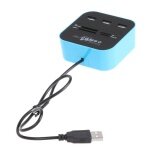 【Crystalawaking】Multi-functional USB 2.0 Combo Hub M2 TF MS SD MMC Card Reader (Blue) - intl