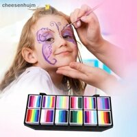 Cs Body Painting Face Body Art Paint Tay cầm bằng gỗ chuyên nghiệp Bộ cọ sơn di động có hộp lưu trữ Bộ cọ màu nước VN