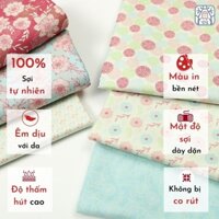 CS21-215 Vải cotton 100% tự nhiên🍒Chuanshui🍒khổ vải 145cm, hoa sắc màu - vải đẹp handmade, quilt, may quần áo