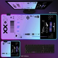 Csgo Glow RGB Mouse Pad Bộ in trò chơi Phantom đen Esports Bàn phím cực lớn