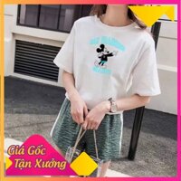 CT-310 Áo Thun Nữ Tay Lỡ Freesize Chất Cotton Dáng Rông Rãi Thời Trang Giá Rẻ Cực Đẹp - MICKEY & DONAL