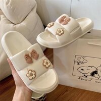 CT300- Dép bánh mì đế đúc liền cao su non siêu êm chân kèm sticker HOA