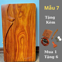 CT9 - Khay Trà Vip Gỗ Cẩm Trắc Nguyên Khối Đẹp Tự Nhiên Đựng Ấm Chén